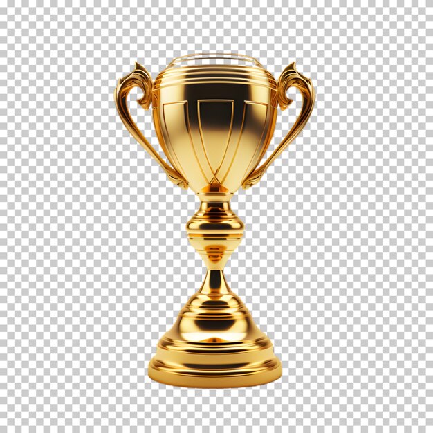 PSD golden trophy isolated on transparent background