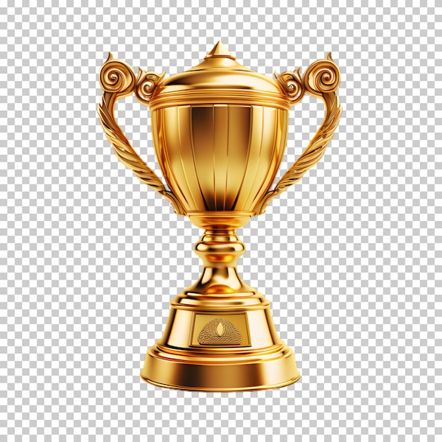 PSD golden trophy isolated on transparent background