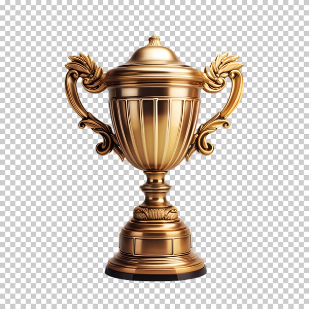 PSD golden trophy isolated on transparent background