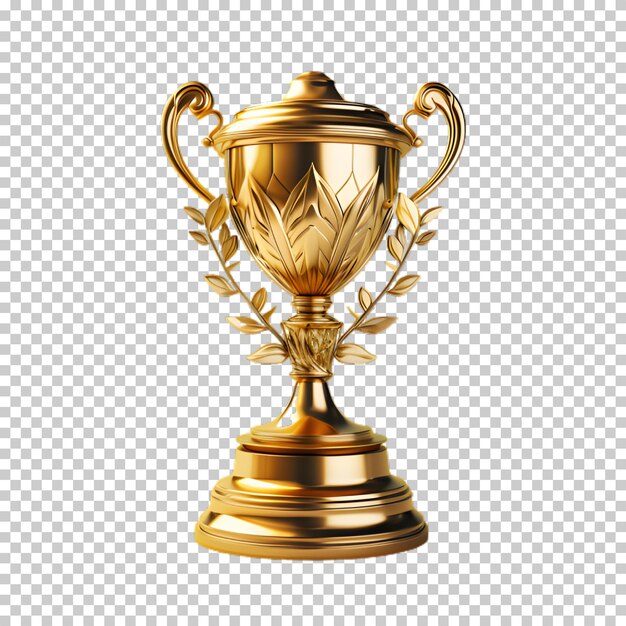 PSD golden trophy isolated on transparent background