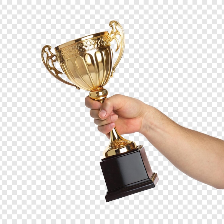 PSD a golden trophy with a star on top