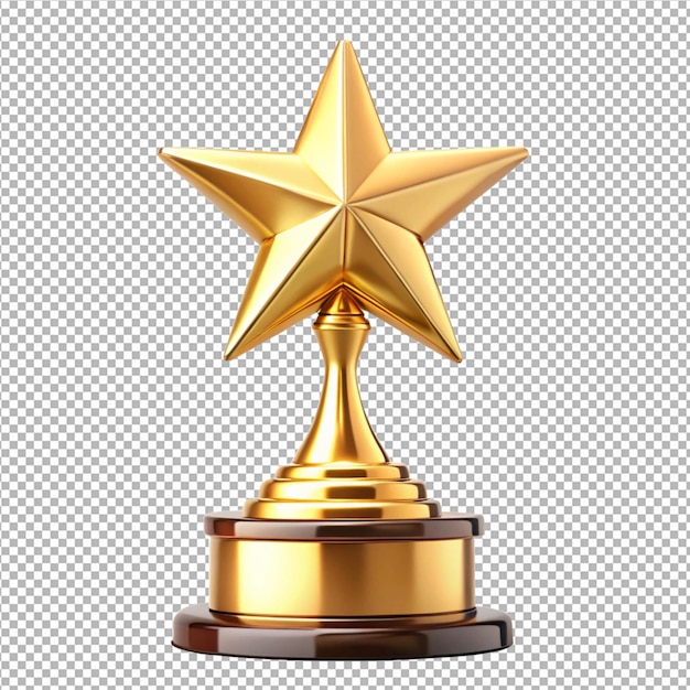 a golden trophy with a star