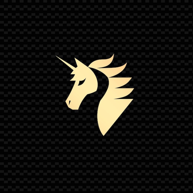 PSD a golden unicorn with a gold background