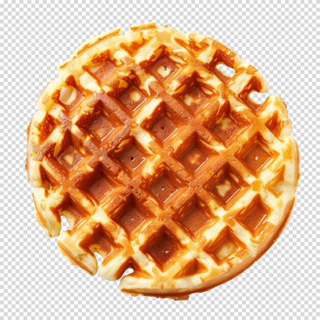 Golden waffles isolated on transparent background