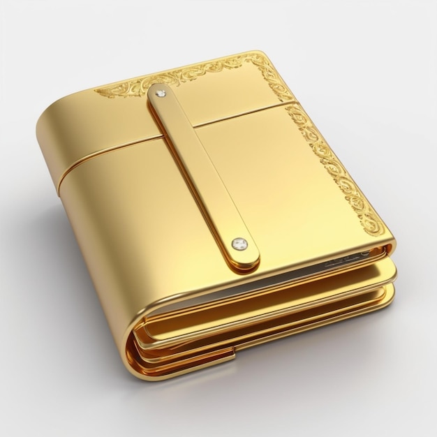 PSD golden wallet psd on a white background