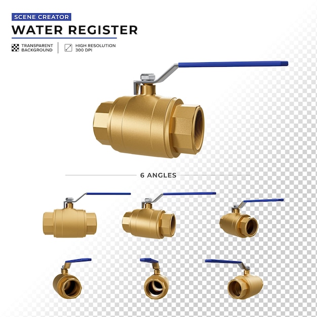 PSD golden water register with for scenery creation