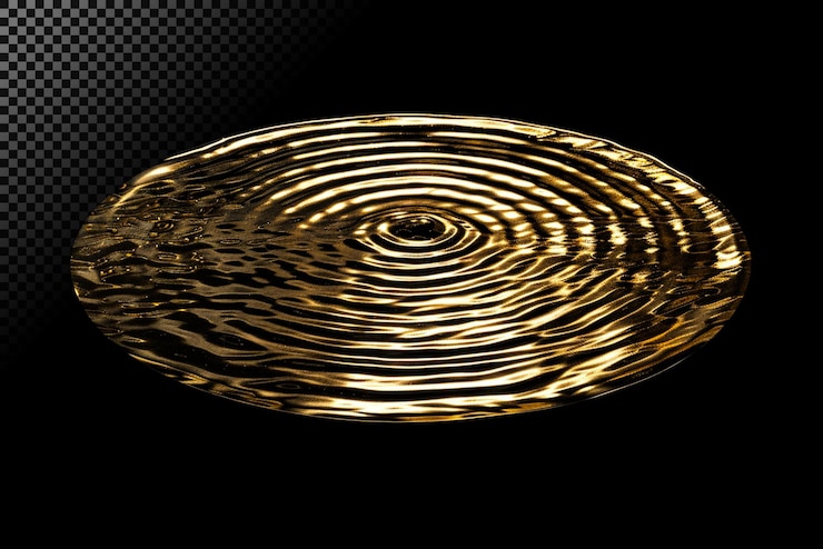 PSD golden water ripples