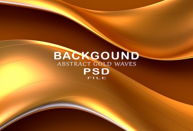 PSD golden wave abstract luxury background