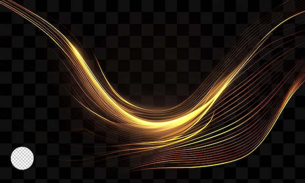 PSD golden waves on a transparent background.