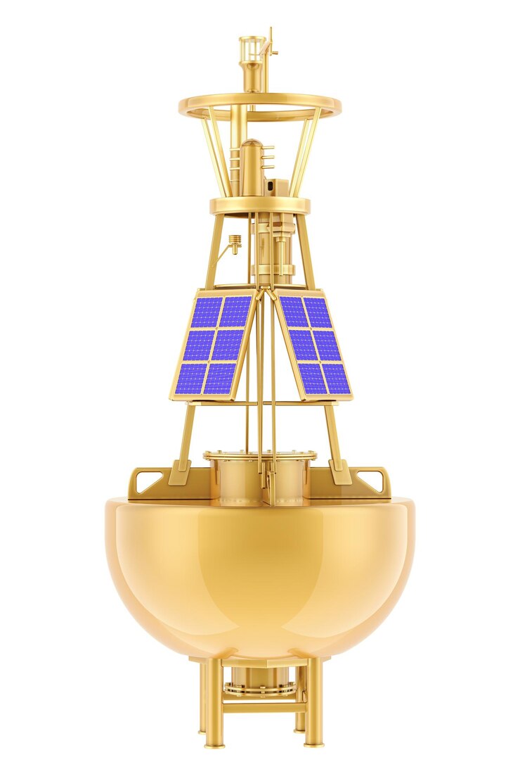 PSD golden weather buoy 3d rendering isolated on transparent background