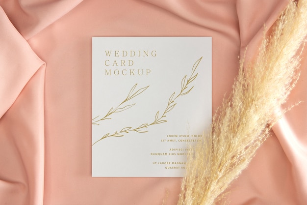 PSD golden wedding invitation mockup