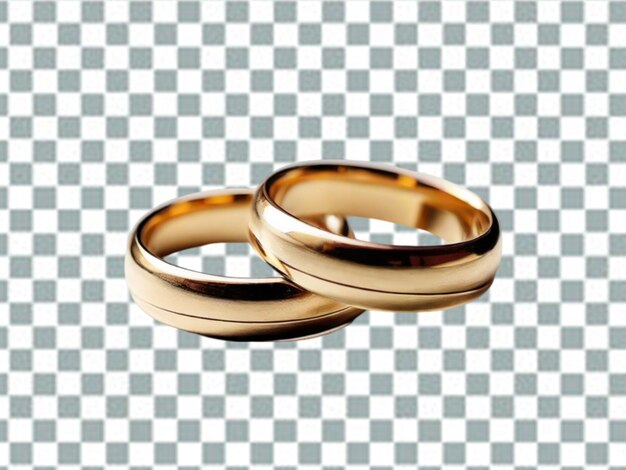 PSD golden wedding rings 3d realistic illustration for engagement