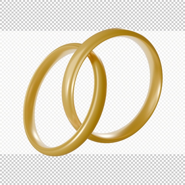 PSD golden wedding rings