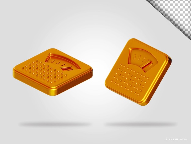 PSD golden weight 3d render illustration isolated