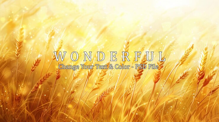 PSD golden wheat field