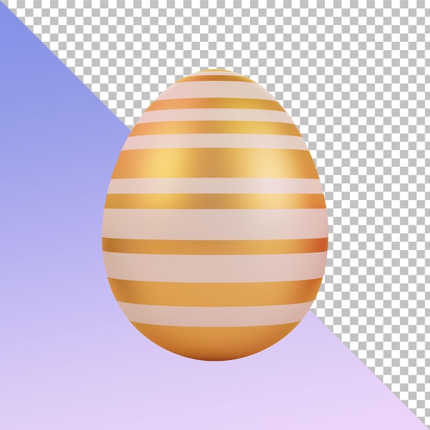 Golden White Easter eggs 3d rendering design
