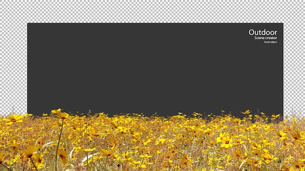 Golden wild meadow-veld in 3d-rendering