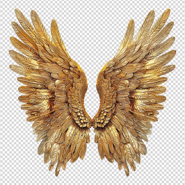 PSD golden wings ornament isolated on a transparent background png