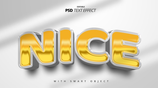 PSD golden yellow bold 3d text effect template design