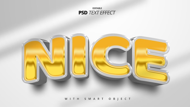 Golden yellow bold 3d text effect template design