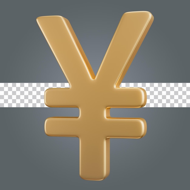 PSD golden yen symbol 3d icon