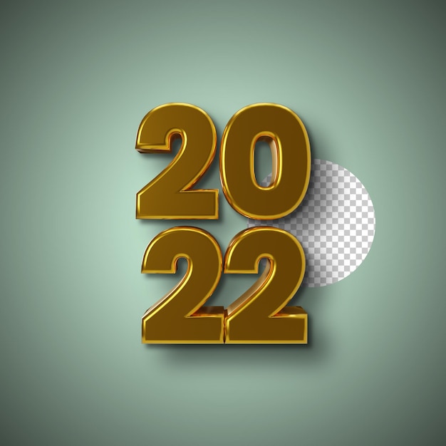 PSD goldern 2022 text 3d render