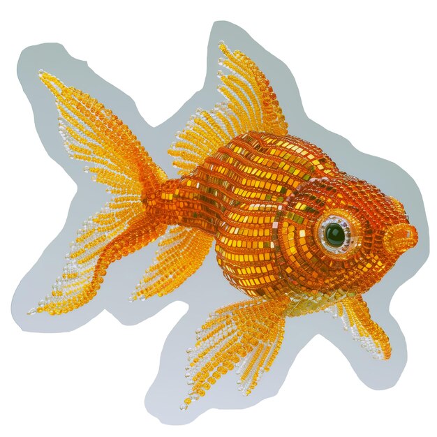 Goldfish with beaded sequins cut out sticker