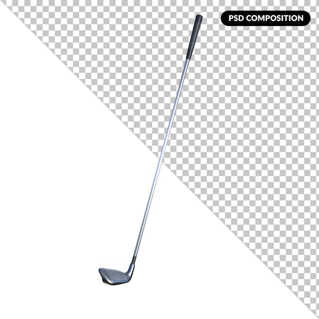 PSD un golf club isolato rendering 3d