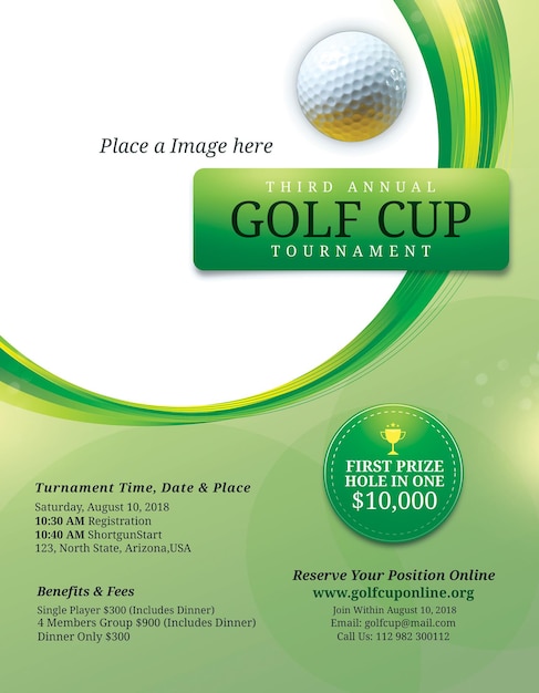 PSD golf flyer