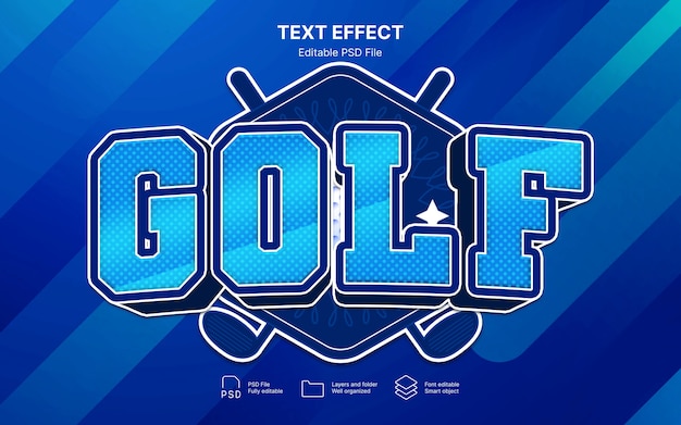 PSD golf  text effect