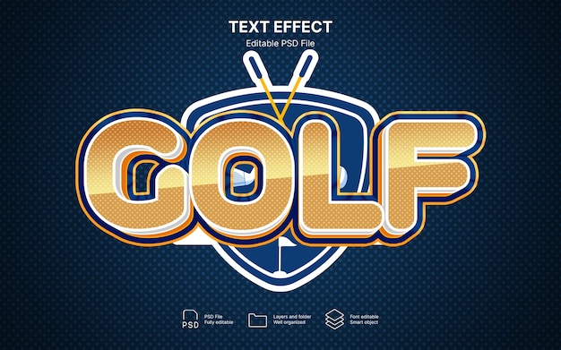 PSD golf  text effect