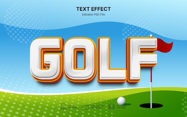 PSD golf  text effect