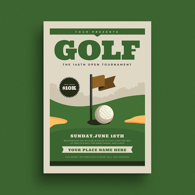 PSD golf tournament event flyer