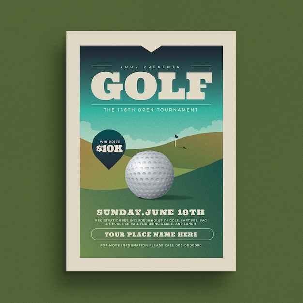 Free, printable, customizable golf poster templates