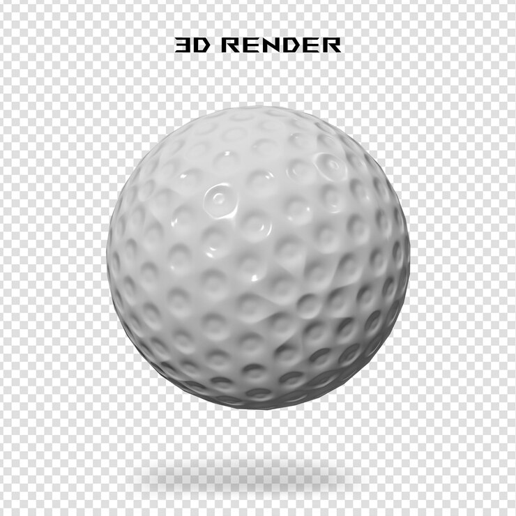 Golfbal geïsoleerd op wit 3D-rendering