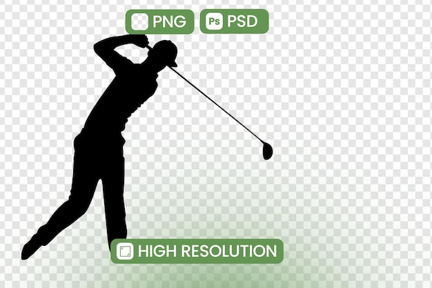 골퍼 스 고해상도 실루 PNG 및 PSD 다운로드 스포츠 디자인 및 그래픽 프로젝트에 완벽한 스포츠 일러스트레이션 및 운동 그래픽 디자인 자원에 이상적입니다.
