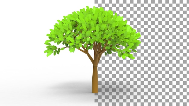 Gölgesi olan karaağaç 3D render
