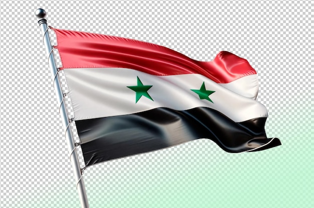 PSD golvende vlag van syrië op een transparante achtergrond