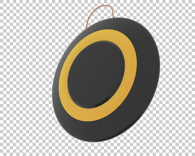 Gong on transparent background 3d rendering illustration