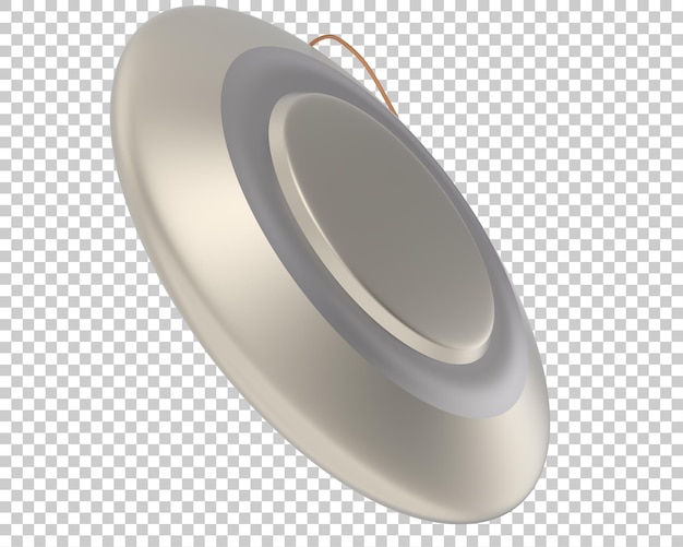 Gong on transparent background 3d rendering illustration