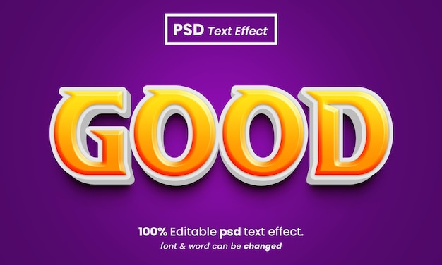 Buon effetto di testo psd premium modificabile in 3d