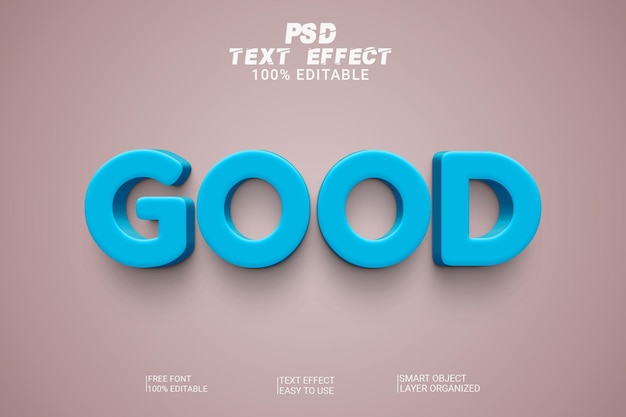 Buon stile effetto testo 3d psd modificabile