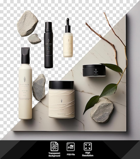 Good beauty skincare set all products displayed on a marble counter