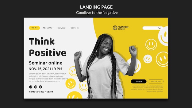 Good bye to the negative landing page design template