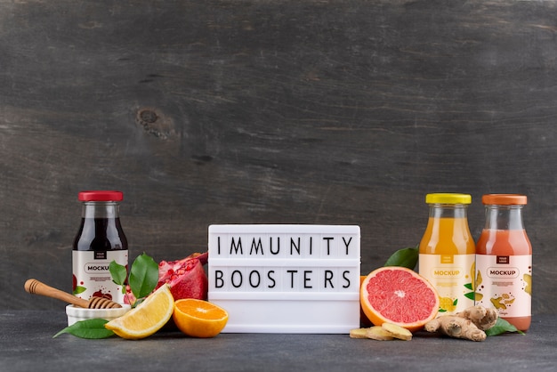 Good food for defenses against illness mockup