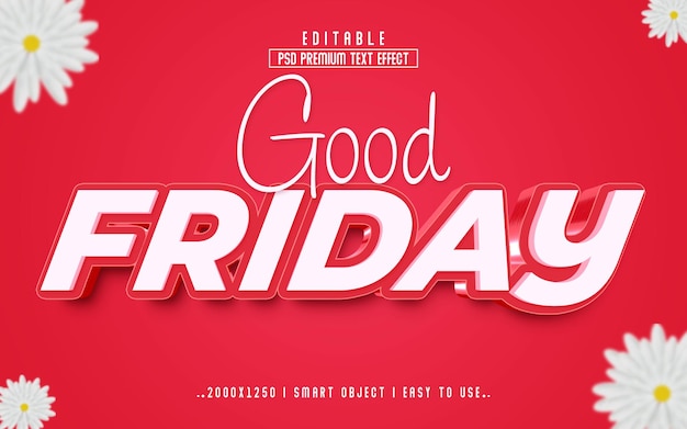 Good friday 3d editable text effect style