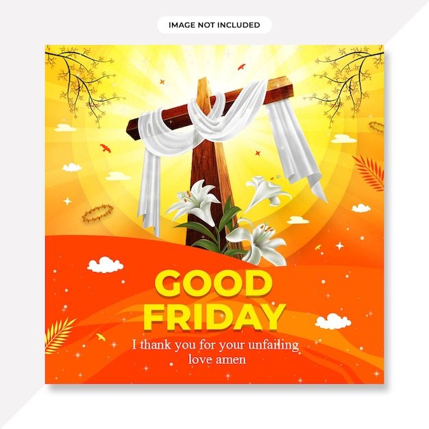 Good friday banner template Background for happy good friday banner Post Flyer design