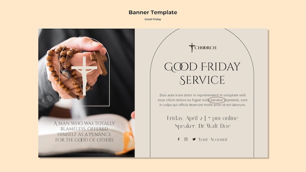 PSD good friday banner template