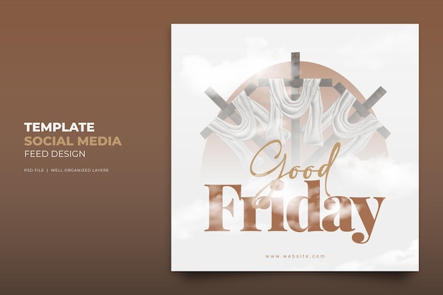 Good Friday blessings with Jesus cross social media Instagram post