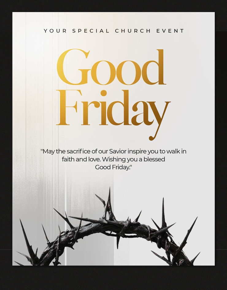 PSD good friday church event poster template